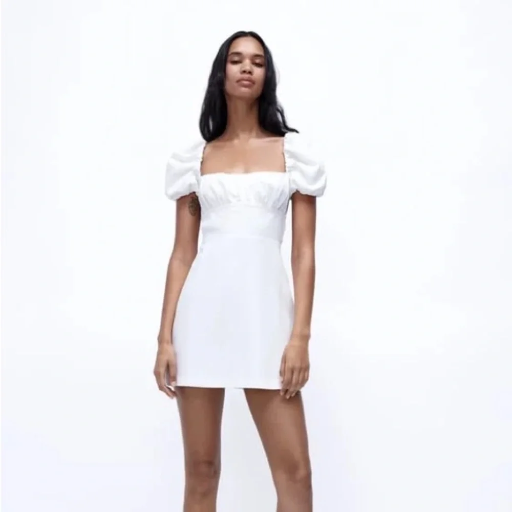 bubble sleeve mini dress LTP1278,White Organza Short Bubble Sleeves Mini Homecoming Dresses,Pri –  Laylatailor Shop